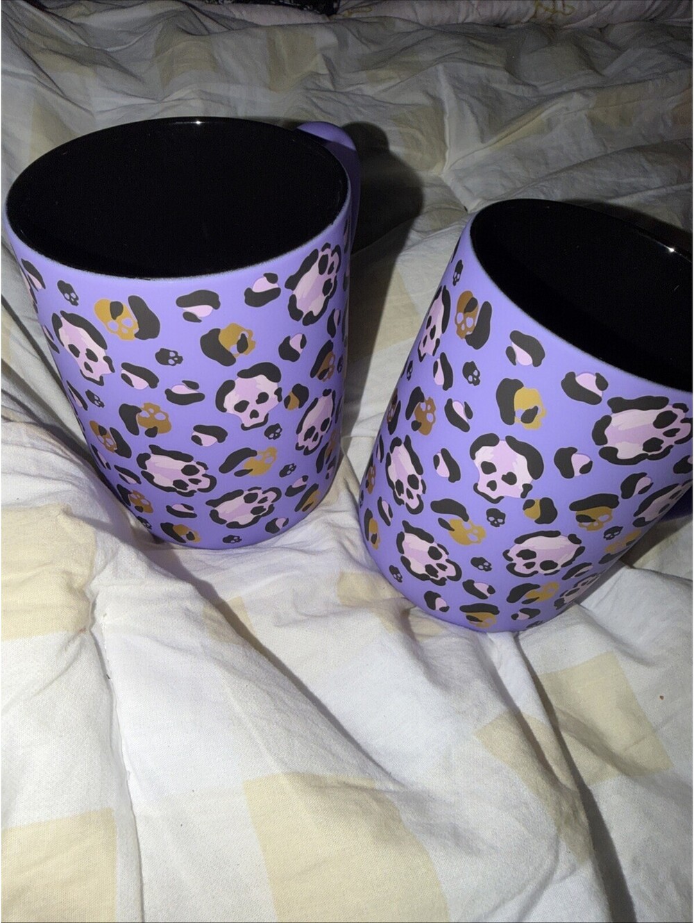 Leopard Cheetah Animal  Skull Print  Mug Set (2). Tapered. Beautiful
